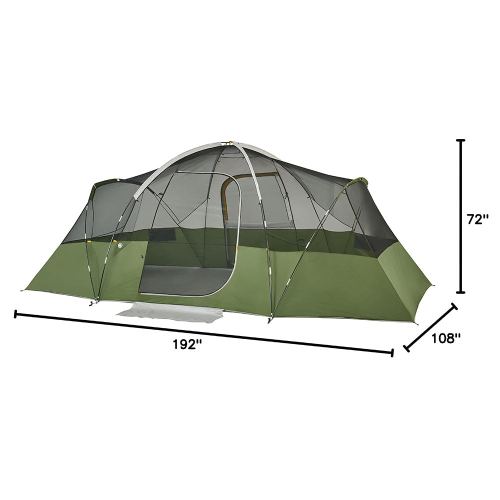 8-Person Family Camping Tent with Divider and Vestibule
