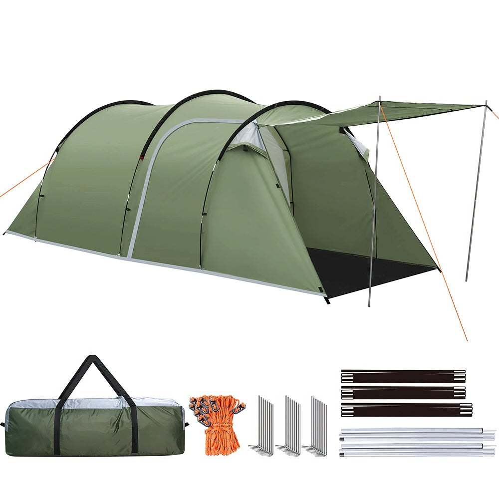 4-Person Tunnel Camping Tent with Screened Porch