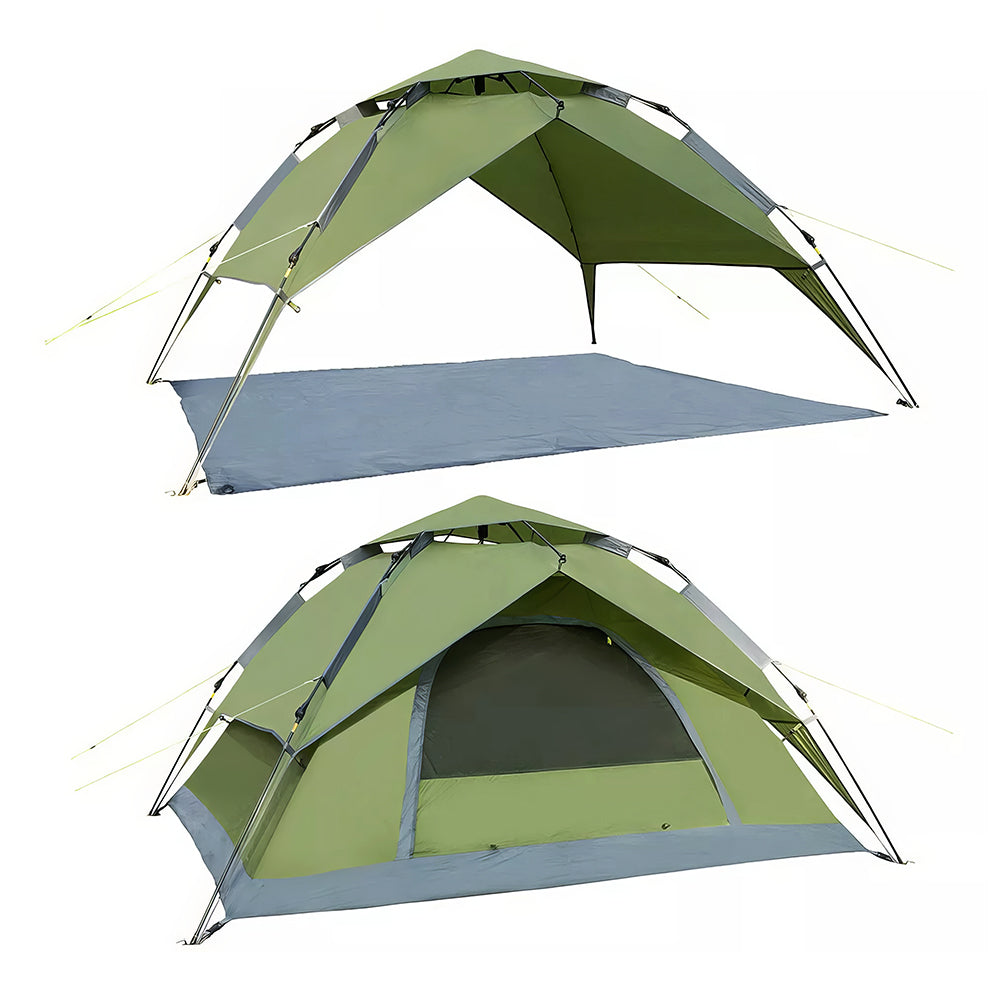 4 Person Pop Up Camping Tent, Waterproof & Windproof with Footprint