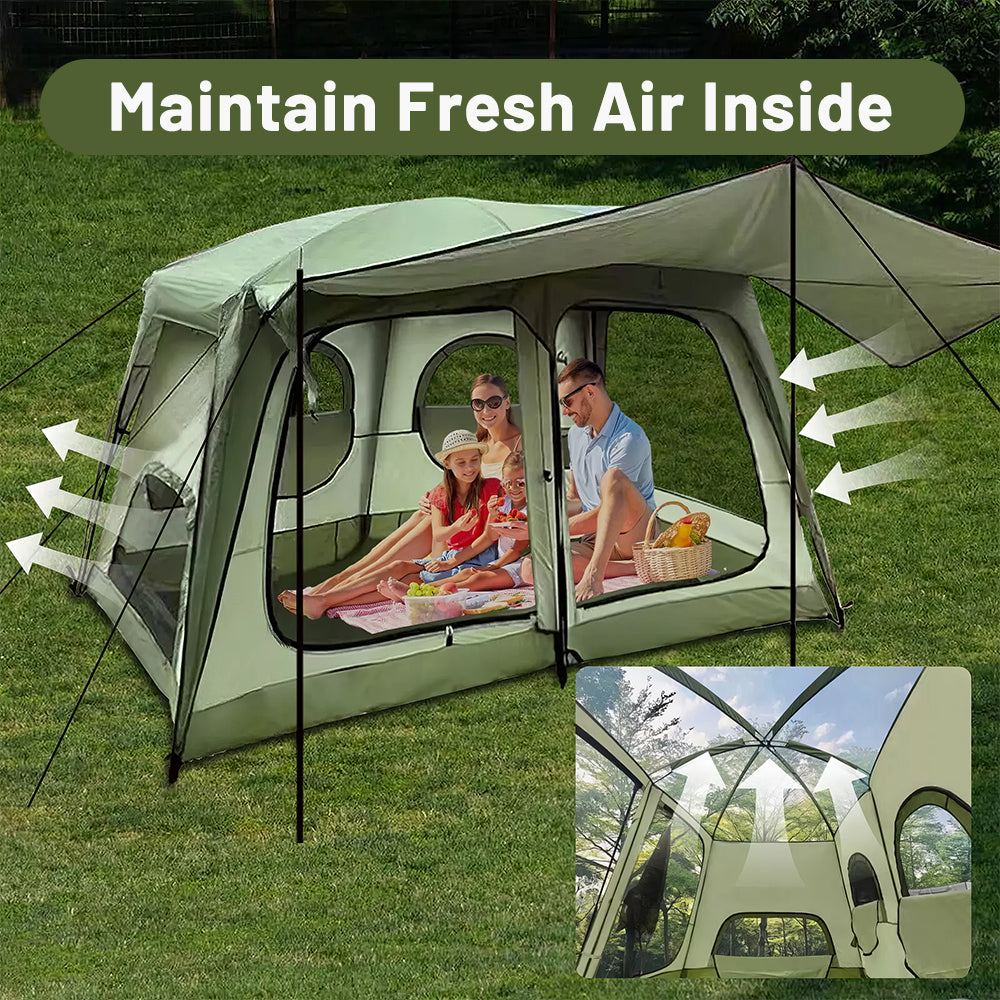 4-6 Person Family Camping Tent - Waterproof Floor & Rainfly