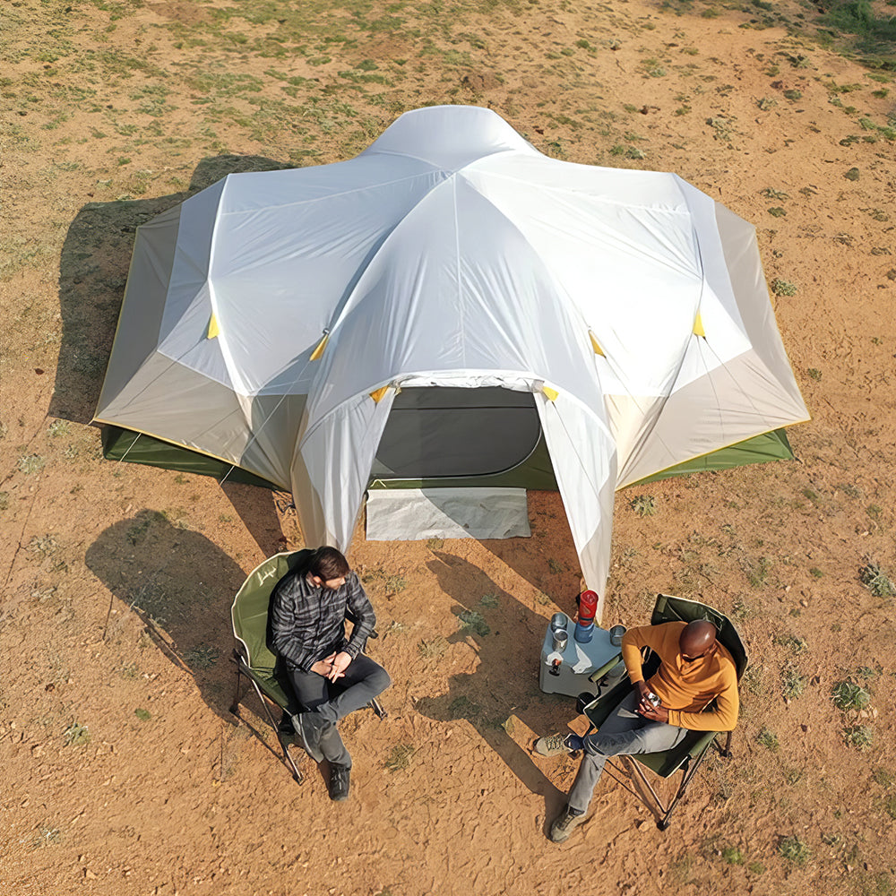 8-Person Family Camping Tent with Divider and Vestibule