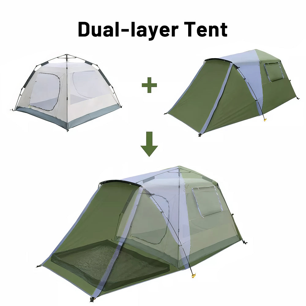 3-Person Dome Camping Tent - Waterproof & Quick Setup