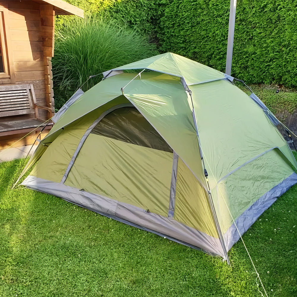 4 Person Pop Up Camping Tent, Waterproof & Windproof with Footprint