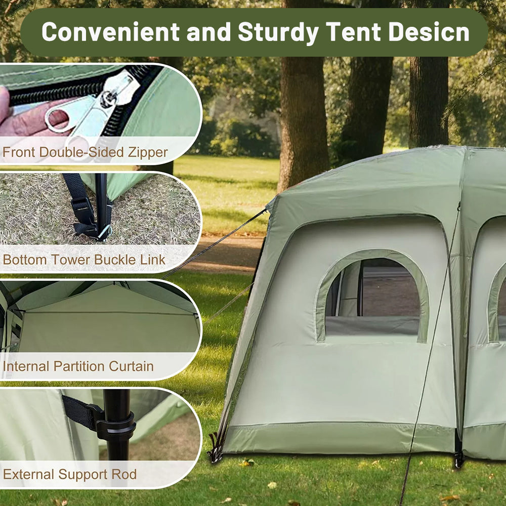 4-6 Person Family Camping Tent - Waterproof Floor & Rainfly