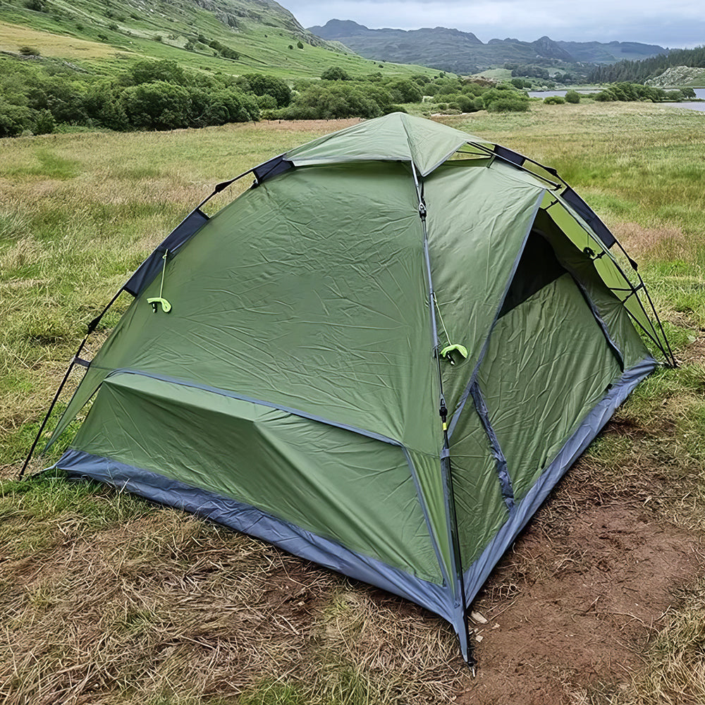 4 Person Pop Up Camping Tent, Waterproof & Windproof with Footprint